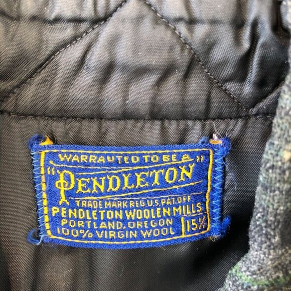 Vtg Pendleton Mens Plaid Wool Fireside Shirt Size M L Overshirt Long Sleeve 60s - Picture 3 of 10